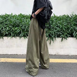 FOESCE 100% Cotton Baggy Pants Men Wide Leg Oversize Japenese Y2k Ankle-length Long Harem Trousers Casual Sport 2024 New