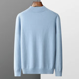 FOESCE 100% Pure Wool Cashmere Sweater Men's Half Turtleneck Pullover Casual Fashion Thickening Top Knitting Sweater