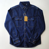 FOESCE 17oz Heavyweight Bamboo Knot Cotton Denim Shirts Men Autumn Spring American Vintage Casual Tough Hard Workwear Jeans Tops Coats