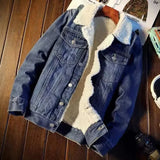 Winter Fleece-lined Thickened Denim Jacket Men's Korean Trendy Loose Fit Top Japanese Style Jacket For Men