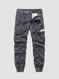 FOESCE 2025 New Autumn Cargo Pants Men Multi-Pockets Washed Cotton Work Wear Cargo Jogger Military Overalls Elastic Waist Male Trousers