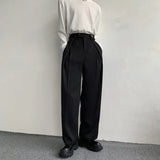 FOESCE 2024 New Black Suit Pants Men Fashion Social Mens Dress Pants Korean Loose Oversized Wide Leg Pants Mens Formal Trousers M-2XL