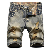 FOESCE 2025 New Fashion Mens Ripped Short Jeans Brand Clothing Bermuda Summer  Cotton Shorts Breathable Denim Shorts Male Size 28-42