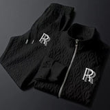 FOESCE 2025 Spring Autumn New Men's Two Piece Set Linen Fabric Casual Sweatshirt and Sweatpants Set Mens Sports Suit Fashion Tracksuit