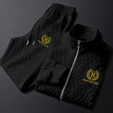 FOESCE 2025 Spring Autumn New Men's Two Piece Set Linen Fabric Casual Sweatshirt and Sweatpants Set Mens Sports Suit Fashion Tracksuit