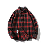 FOESCE 2025 Spring Autumn New Winter High Quality Casual Plaid Men's Loose Streetwear Long-sleeved Shirt Retro Flannel Shirts Men