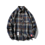 FOESCE 2025 Spring Autumn New Winter High Quality Casual Plaid Men's Loose Streetwear Long-sleeved Shirt Retro Flannel Shirts Men