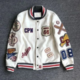 FOESCE 2025 American retro jacket Y2K high street hip-hop style letter embroidered baseball uniform loose oversized personalized jacket