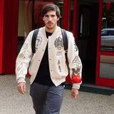 FOESCE 2025 American retro jacket Y2K high street hip-hop style letter embroidered baseball uniform loose oversized personalized jacket