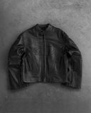 FOESCE 2025 Autumn and Winter New Baseball Collar Jacket Loose Black Embroidery Zip Up Jacket for Men Bomber Leather Jackets Coat