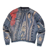 FOESCE 2024 NEW ABOORUN Men's National Characters Jacquard Sweaters Japanese O Neck Pullover Knitwear for Male
