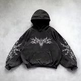 FOESCE 2025 New retro street hip hop letter printed zipper hoodie for men and women Y2K Harajuku Punk Gothic loose sweatshirt hoodie