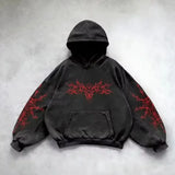 FOESCE 2025 New retro street hip hop letter printed zipper hoodie for men and women Y2K Harajuku Punk Gothic loose sweatshirt hoodie