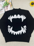 FOESCE 2025 Y2K Retro Sweater In Autumn And Winter Y2K Teeth Marks Pattern Sweater Winter Harajuku Sweater Unisex Aesthetic Clothes