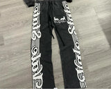 FOESCE 2025 new style simple and versatile fashion trendy sweatpants Hip-hop street striped letter print oversized baggy pants for mens