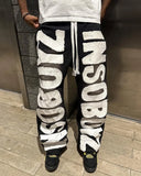 FOESCE 2025 Hip-hop Trendy Streetwear Trousers American Retro Baggy Wide-leg Casual Pants Men Harajuku Colorful Drawstring Sweatpants