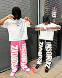 FOESCE 2025 Hip-hop Trendy Streetwear Trousers American Retro Baggy Wide-leg Casual Pants Men Harajuku Colorful Drawstring Sweatpants