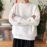 FOESCE 2025 Pullover Sweater Men Fashion Long Sleeve Knitted Sweatshirt Hot Sale Casual Autumn Winter Sportwear Solid Clothes Outerwear