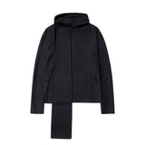FOESCE 2025 Spring Men's New Hooded Bottom Shirt Layering Poncho Scarf Neck Hooded Niche Design Loose Pullover Sweatshirt Top