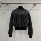 FOESCE 24ss Rick Down Jacket Women Streetwear Short Owens Overcoat High Street Black Zip High Neck Coat Fashion  White Goose Down Coat