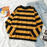 FOESCE 5 colors Women Cotton Purple Striped Tops Slim Fit t shirt Harajuku Tshirt Summer Long Sleeve Korean Feminina oversized t shirt
