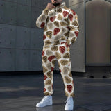 FOESCE A must-have in winter, stylish warm Christmas theme sports suit, green and red snowflake pattern, full of holiday atmosphere