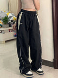 FOESCE Women Baggy Harajuku Cargo Pants Streetwear Hip Hop Wide Leg Pant Parachute Sweatpants Techwear Joggers Oversized Y2K Trousers