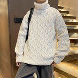 Winter Turtleneck Sweater Men Knitted Thick Warm Pullover Mens Warm Solid Color Loose Casual Sweaters Male Daily Clothing  5XL