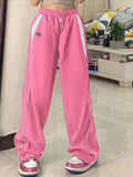 FOESCE Women Baggy Harajuku Cargo Pants Streetwear Hip Hop Wide Leg Pant Parachute Sweatpants Techwear Joggers Oversized Y2K Trousers