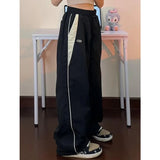 FOESCE Women Baggy Harajuku Cargo Pants Streetwear Hip Hop Wide Leg Pant Parachute Sweatpants Techwear Joggers Oversized Y2K Trousers