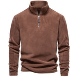 FOESCE AIOPESON Brand Quality Thicken Warm Fleece Jacket for Men Zipper Neck Pullover Men's Sweatshirt Soft Shell Mens Jacket