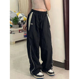 FOESCE Women Baggy Harajuku Cargo Pants Streetwear Hip Hop Wide Leg Pant Parachute Sweatpants Techwear Joggers Oversized Y2K Trousers