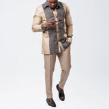FOESCE African traditional dress men's suit Long sleeve ethnic style printed patchwork shirt casual pants 2 piece holiday casual suit