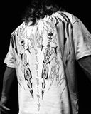 FOESCE American Breathedivinity trend suit fitness short-sleeved men and women loose dragon soul dark gothic pattern printed y2k sw