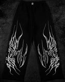 FOESCE American Breathedivinity trend suit fitness short-sleeved men and women loose dragon soul dark gothic pattern printed y2k sw