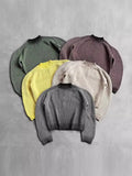 American Fashion Solid Knitted Sweater For Male O Neck Long Sleeve Oversized Pullover Jumpers Autumn Street Men's Baggy Knitwear