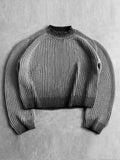 American Fashion Solid Knitted Sweater For Male O Neck Long Sleeve Oversized Pullover Jumpers Autumn Street Men's Baggy Knitwear