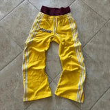 FOESCE American Retro Striped Knitted Pants Men Y2k Street Harajuku Trendy Brand Oversized Trousers Loose Casual Wide Leg Pants Women