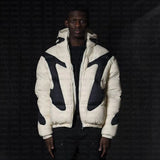 FOESCE American Street Trend Harajuku Casual Fashion Zipper Down Cotton Jacket Men Y2K Retro Punk Loose Versatile Down Coats Women Men