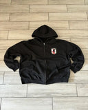 FOESCE American Vintage Stripe Zipper Hooded Sweatshirt Set Men Clothing Harajuku Style Hip Hop Sweatshirt Set Tracksuit Men