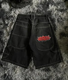 FOESCE American retro angled side pocket denim shorts for men summer y2k trendy loose street hip-hop basketball denim shorts for women