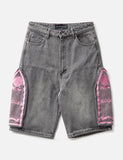 FOESCE American retro angled side pocket denim shorts for men summer y2k trendy loose street hip-hop basketball denim shorts for women