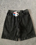 FOESCE American retro angled side pocket denim shorts for men summer y2k trendy loose street hip-hop basketball denim shorts for women