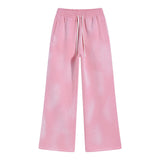 FOESCE Autumn and winter 2025 new splash ink white spray-dyed loose plus velvet joggers