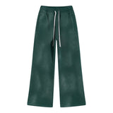FOESCE Autumn and winter 2025 new splash ink white spray-dyed loose plus velvet joggers