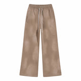 FOESCE Autumn and winter 2025 new splash ink white spray-dyed loose plus velvet joggers