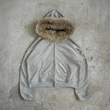FOESCE Autumn and winter Warm Coat Men Y2k Clothes Fashion Solid color Plush Patchwork Zipup Hoodie Casual Streetwear Hooded Sweatshirt