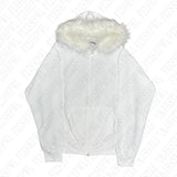 FOESCE Autumn and winter Warm Coat Men Y2k Clothes Fashion Solid color Plush Patchwork Zipup Hoodie Casual Streetwear Hooded Sweatshirt
