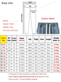 FOESCE Big Size Men's Jeans 8XL 7XL 6XL String Banding Wide Leg Straight Denim Pants Washed Cotton Casual Baggy Jean Trousers Male