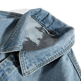 FOESCE Black Denim Short Jacket Men Jeans Jacket Coats Casual Windbreaker Pockets Overalls Bomber Streetwear Man Clothing Outwear